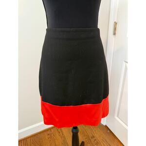 Ann Taylor Black and Orange Color Block Mini Pencil Skirt